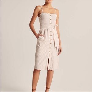 Abercrombie Button-Up Smocked Midi Dress